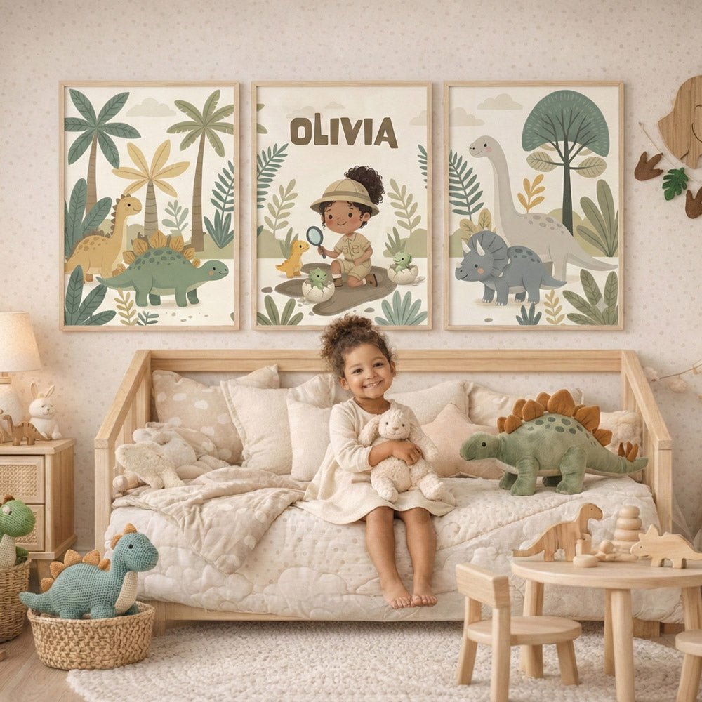 Dino Explorer – Custom Poster Set - Tiny Lines