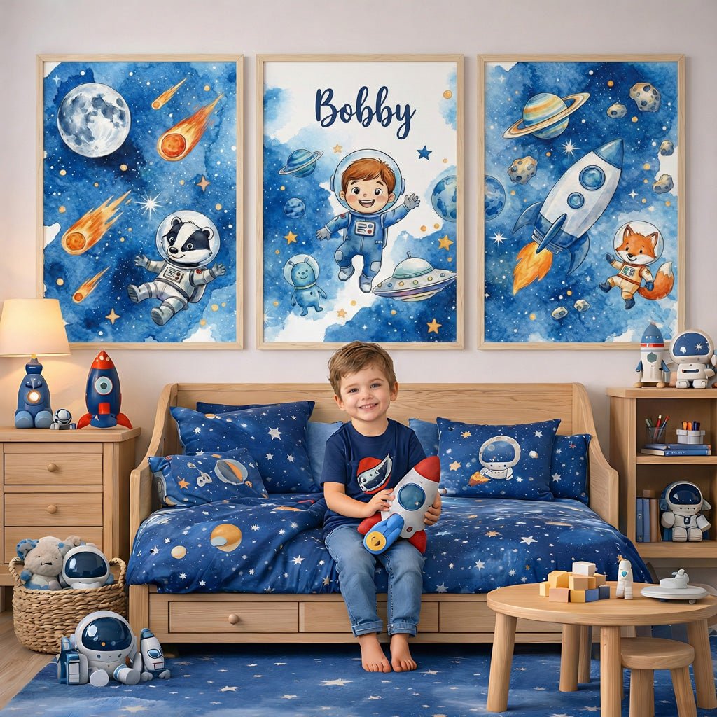 Space Adventure – Custom Poster Set - Tiny Lines