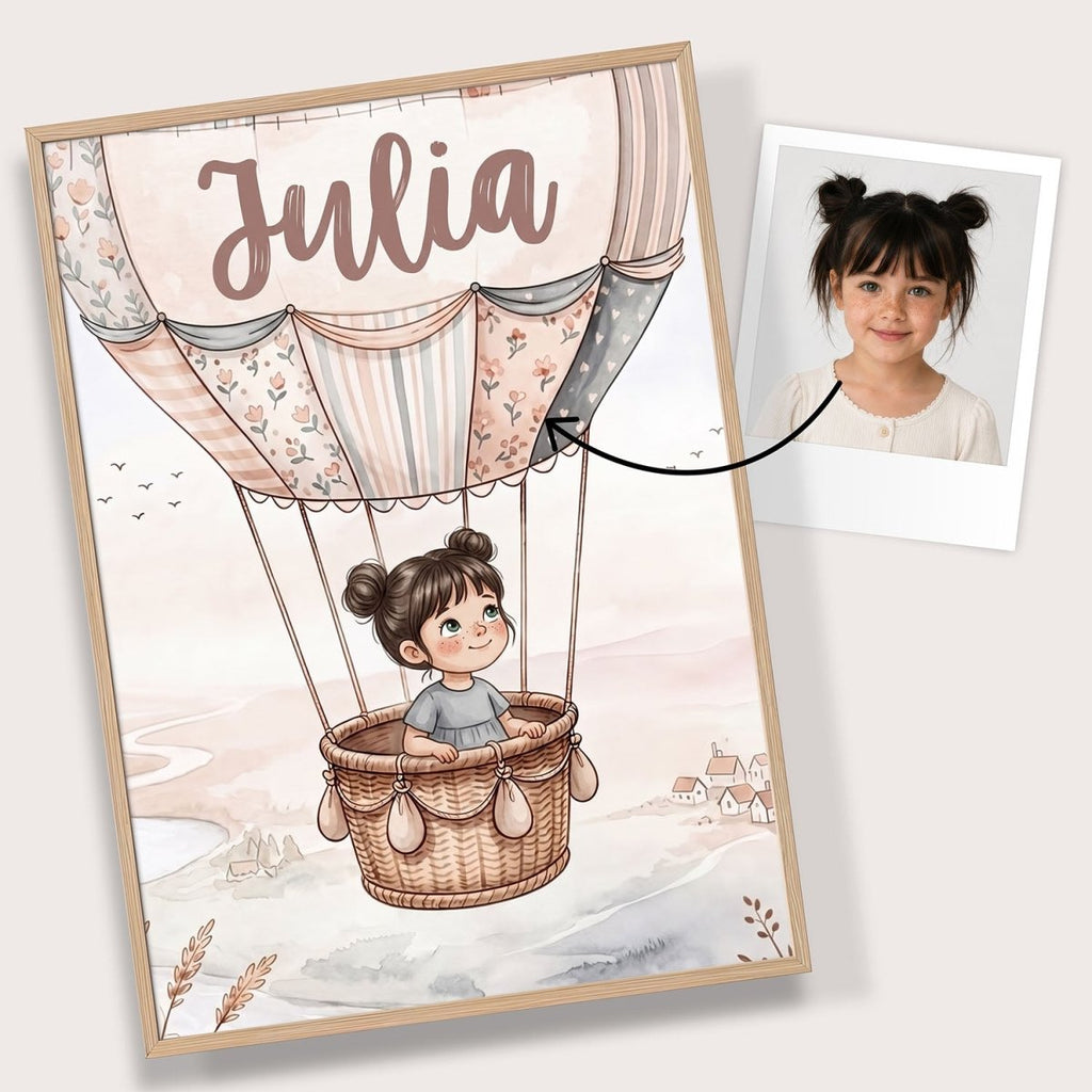Lot Balonem – Zestaw Personalizowanych Plakatów - Tiny Lines