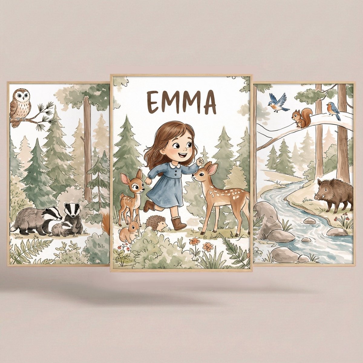 Little Woodland – Custom Poster Set - Tiny Lines