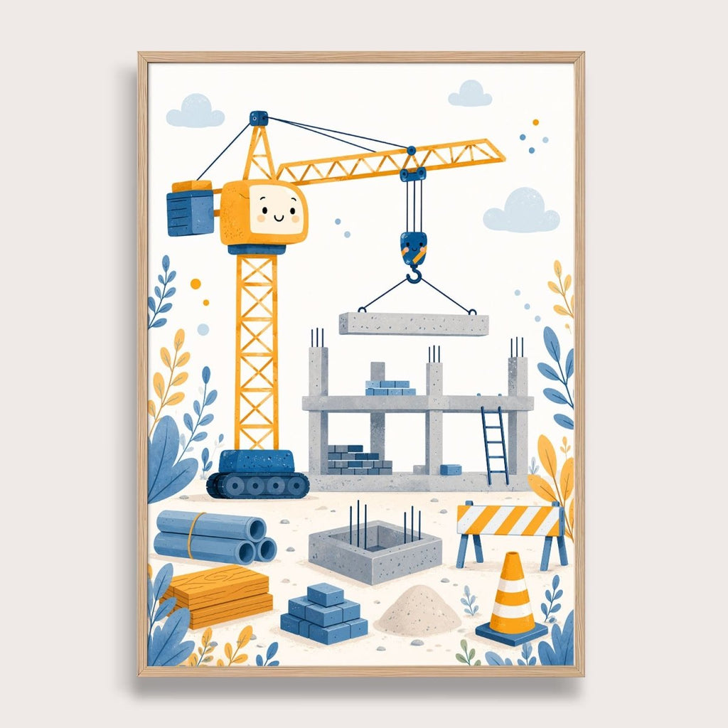 Na Budowie – Zestaw Personalizowanych Plakatów - Tiny Lines
