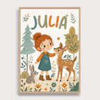 Leśna wycieczka – Zestaw Personalizowanych Plakatów - Tiny Lines