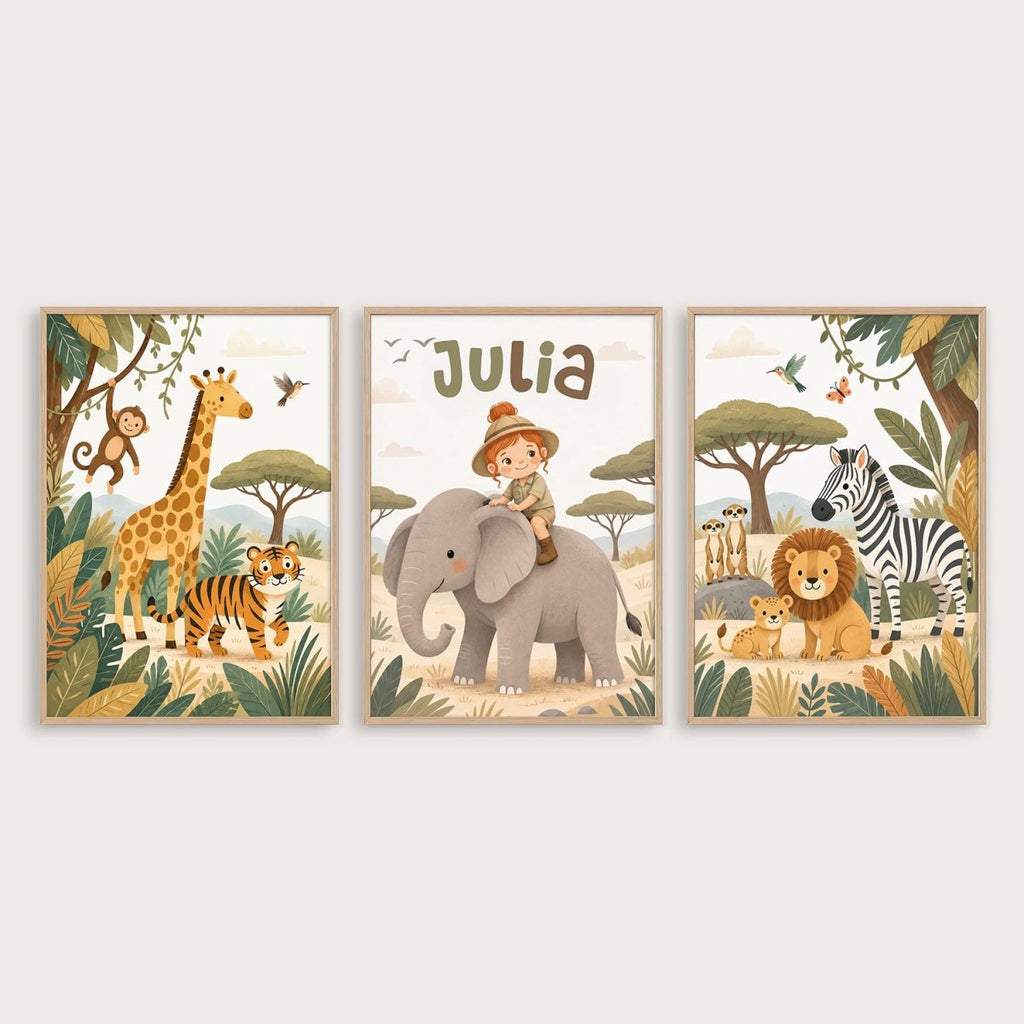 Safari – Zestaw Personalizowanych Plakatów - Tiny Lines